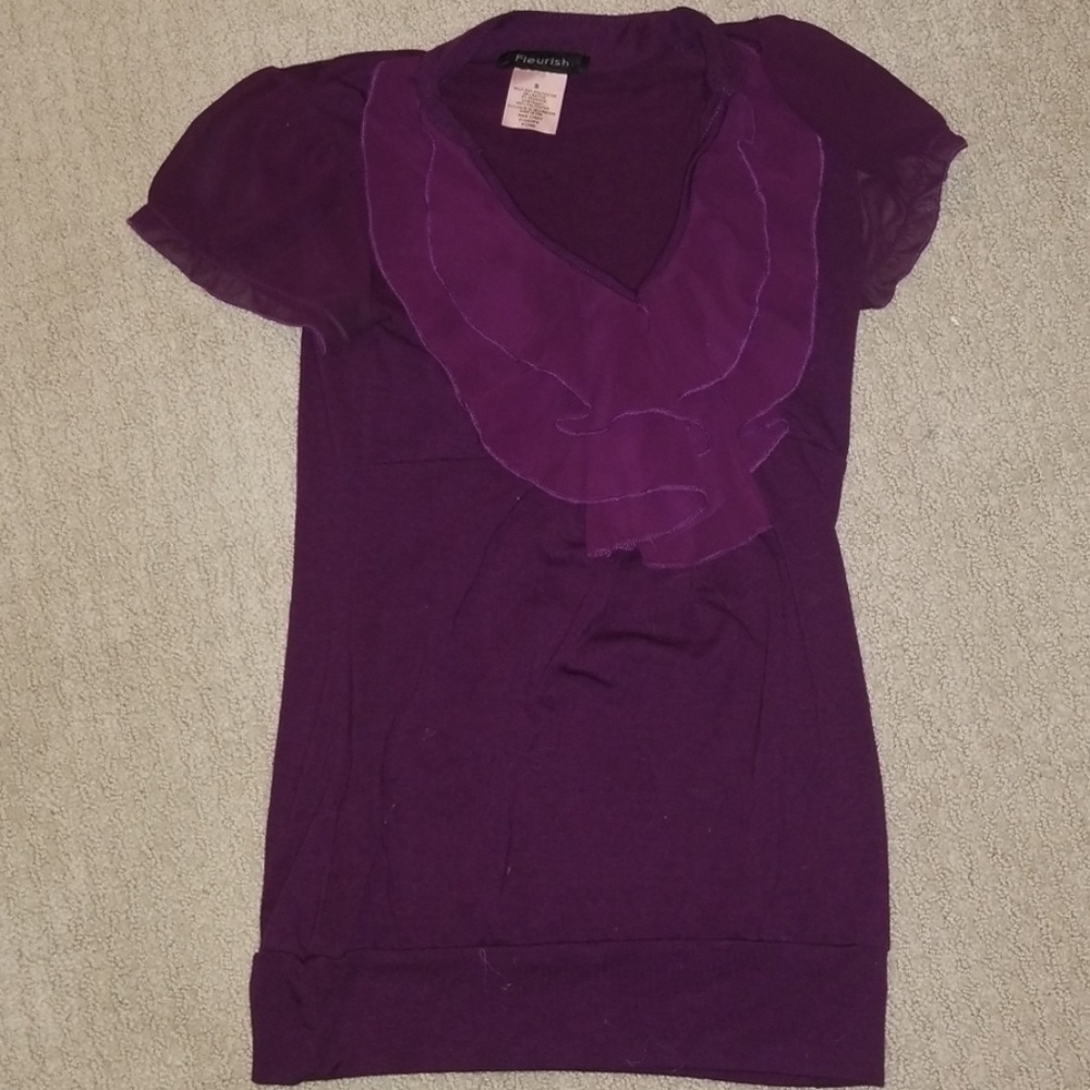 Purple ruffle top